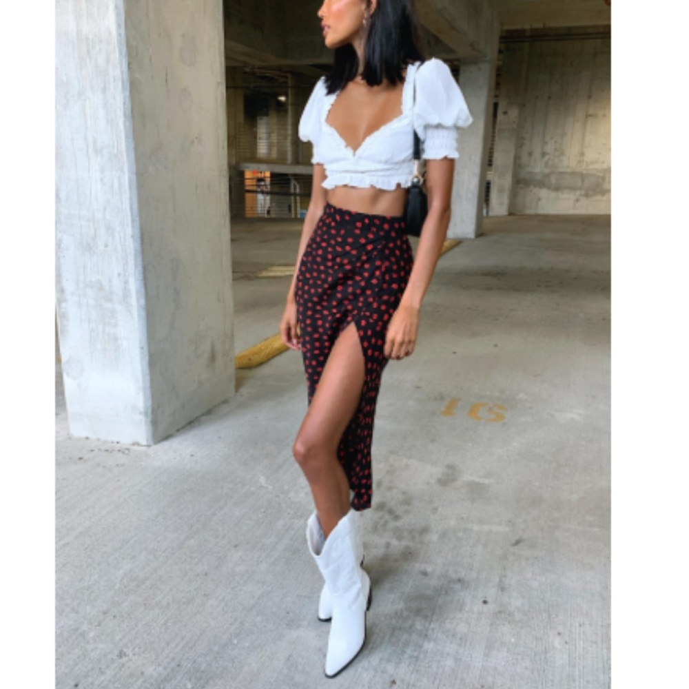 Black and Red Midi Skirt